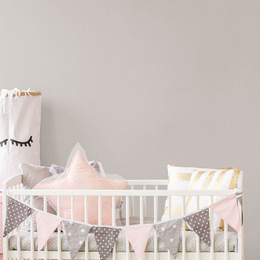 Just 4 Kids 2 Dots Wallpaper - Taupe / Grey - Galerie - G56510Wallpaper199