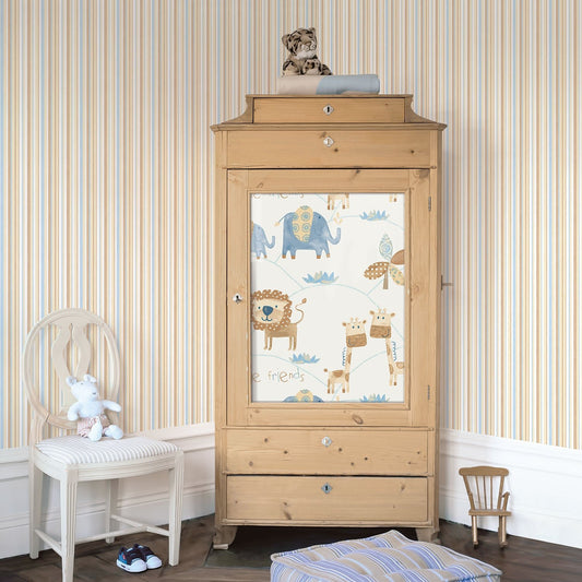 Just 4 Kids 2 Multi Stripe Wallpaper - Brown / Blue - Galerie - G56040Wallpaper199