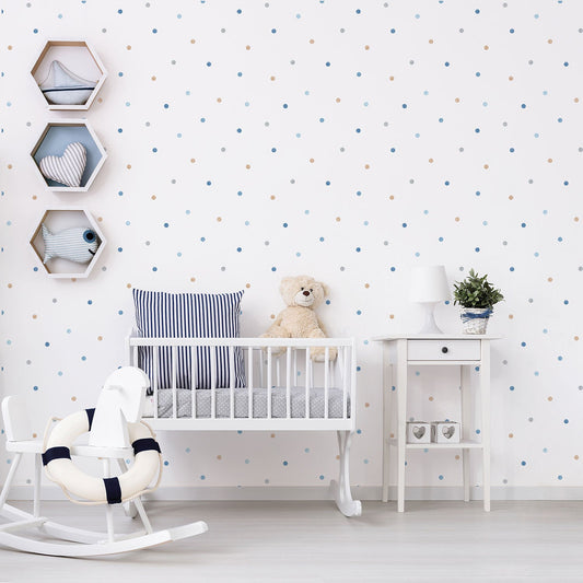 Just 4 Kids 2 Spots Wallpaper - Blue / Brown - Galerie - G56520Wallpaper199