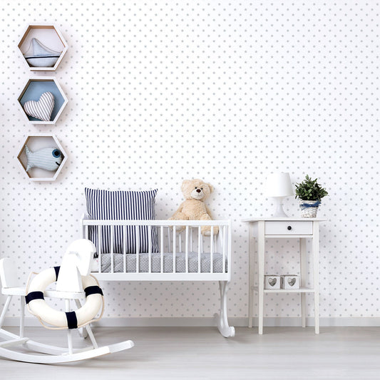 Just 4 Kids 2 Stars Wallpaper - Deep Grey / White - Galerie - G56548Wallpaper199