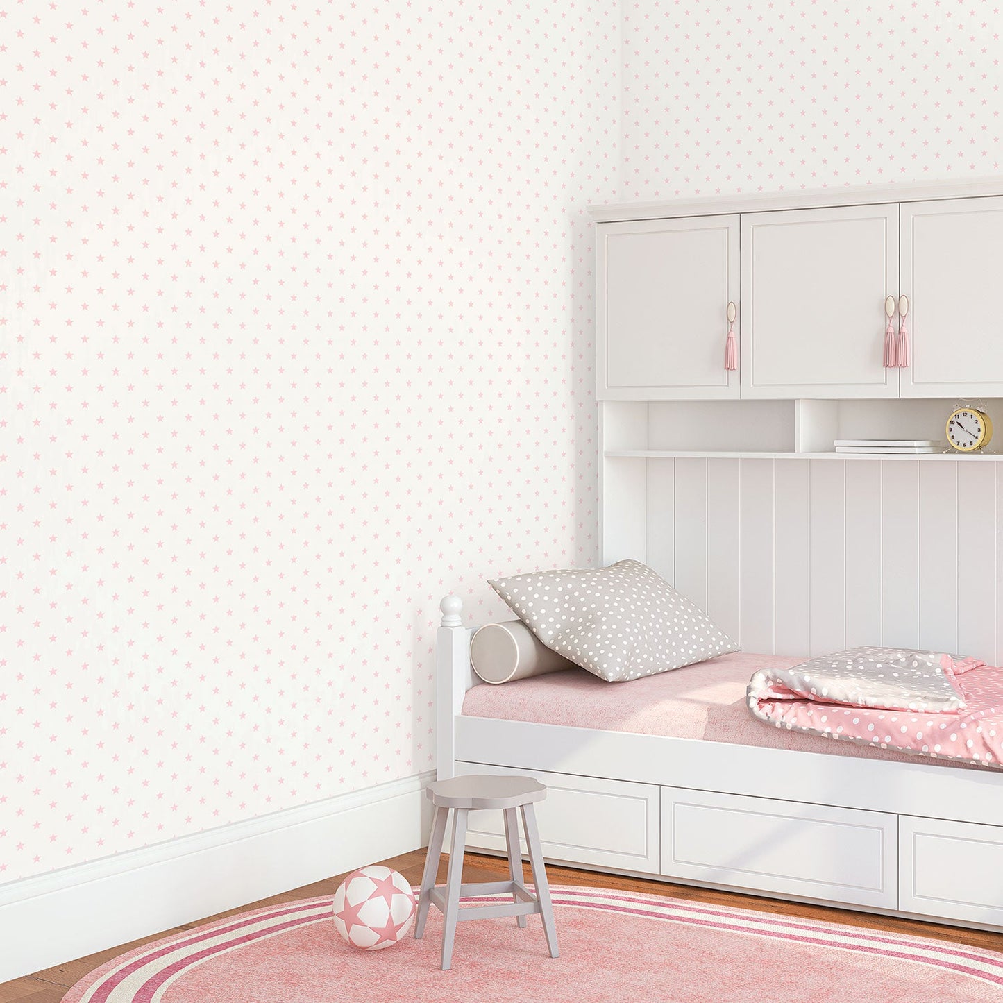 Just 4 Kids 2 Stars Wallpaper - Pink / White - Galerie - G56552Wallpaper199
