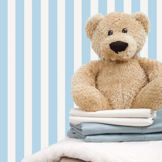 Just 4 Kids 2 Stripe Wallpaper - Blue / White - Galerie - G56025Wallpaper199