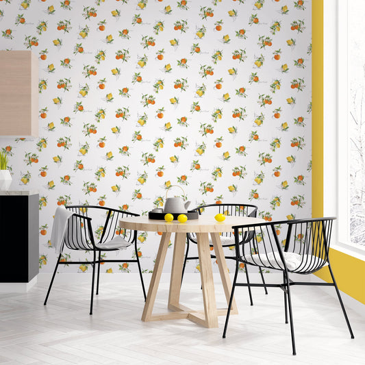 Just Kitchens Citrus Toss Wallpaper - Orange / Yellow / Green - Galerie - G45412Wallpaper199