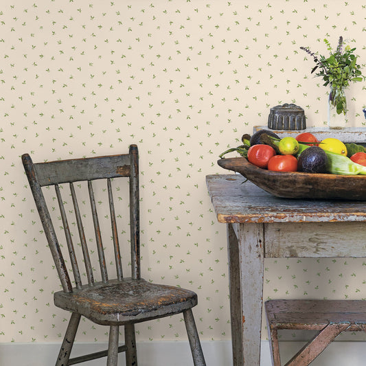 Just Kitchens Leaf Toss Wallpaper - Taupe / Green - Galerie - G45436Wallpaper199