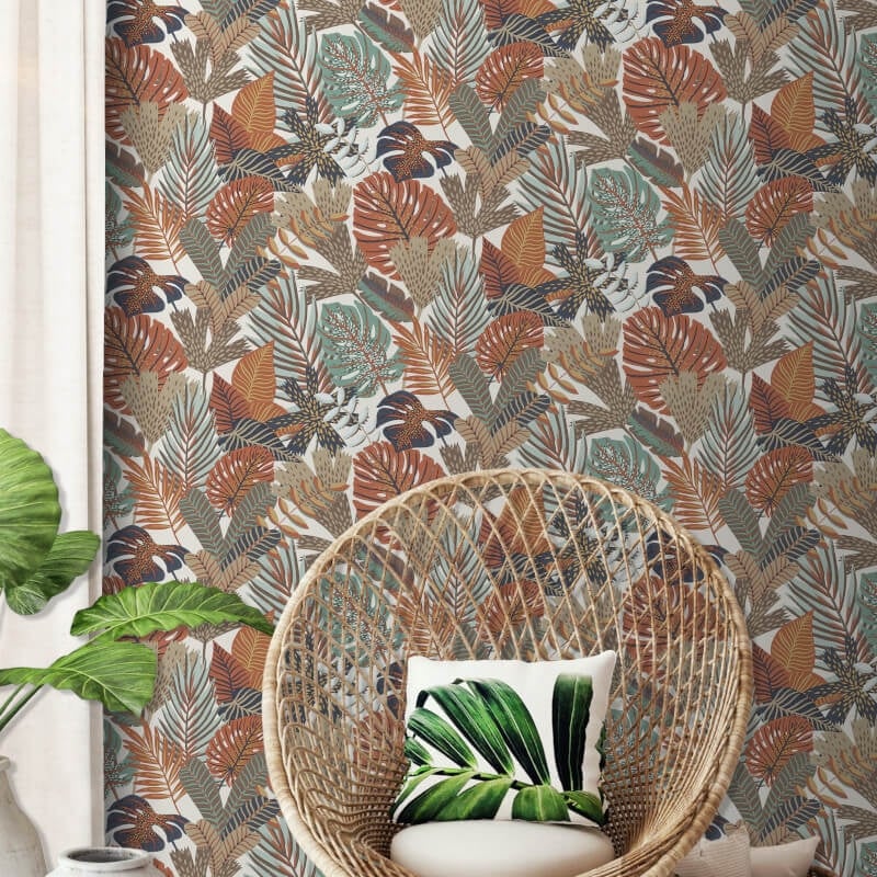 Khasi Jungle Wallpaper - White Multi - Muriva - M36908Wallpaper199