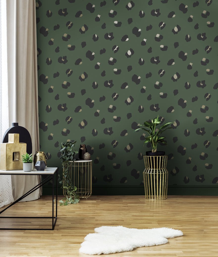 Large Leopard Spot Wallpaper - Green - Holden Décor - 13033Wallpaper199