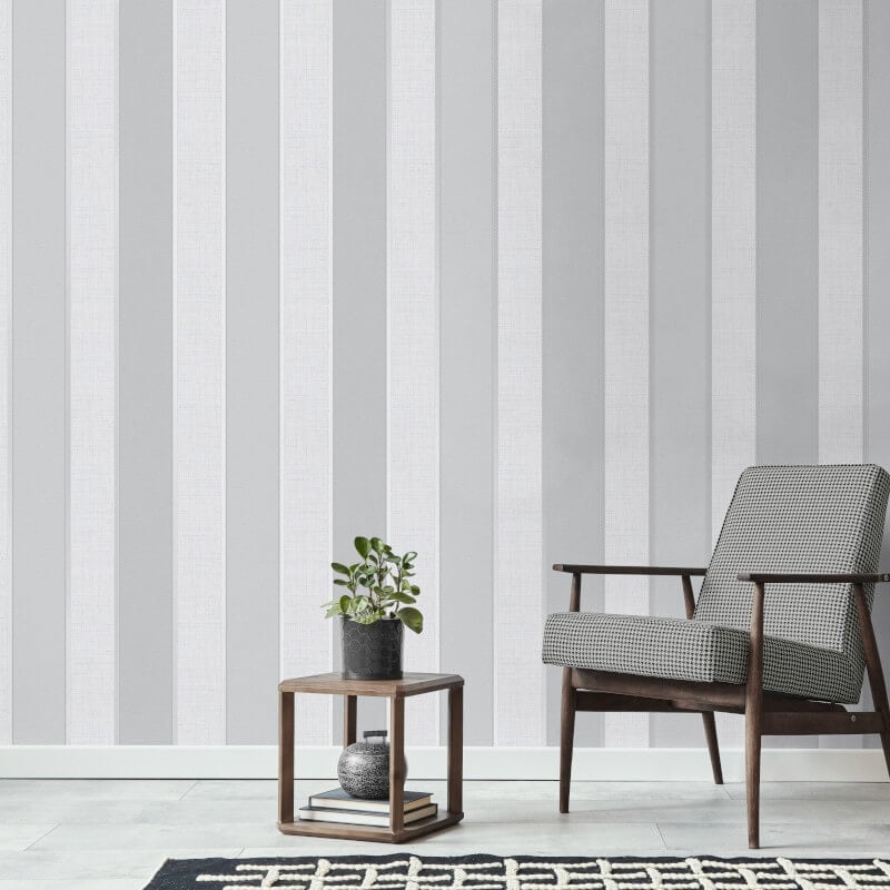 Larson Stripe Metallic Wallpaper - Grey/Silver - Fine Décor - FD42824Wallpaper199
