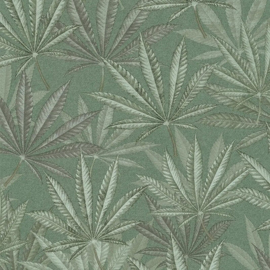 Layered Palm Leaves Wallpaper - Green - Michalsky Living - 39984-1Wallpaper199