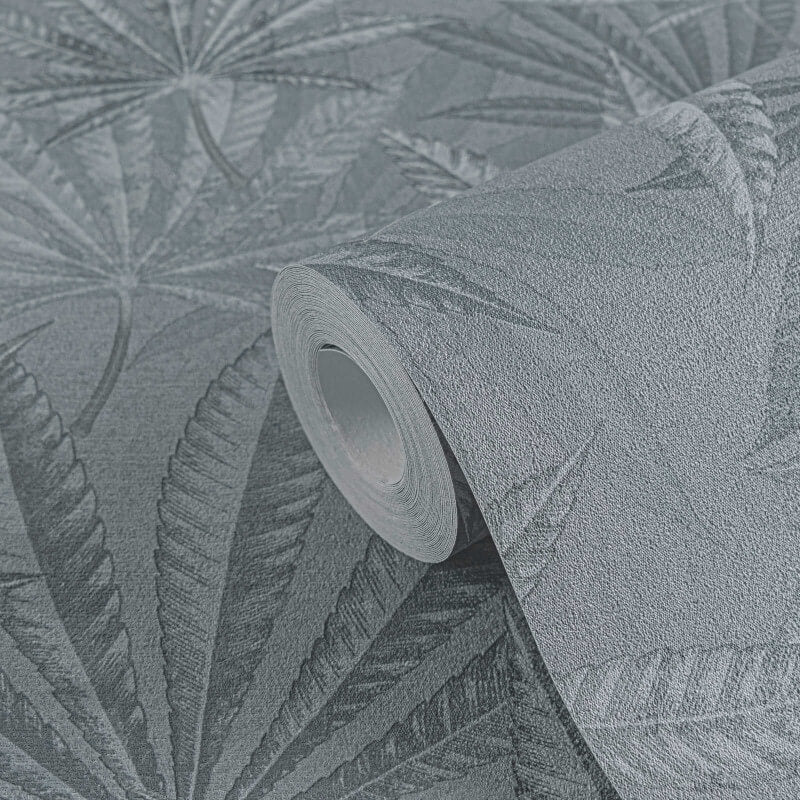 Layered Palm Leaves Wallpaper - Grey - Michalsky Living - 39984-2Wallpaper199