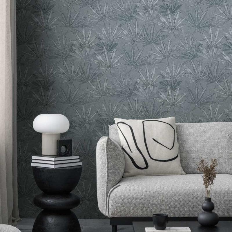 Layered Palm Leaves Wallpaper - Grey - Michalsky Living - 39984-2Wallpaper199