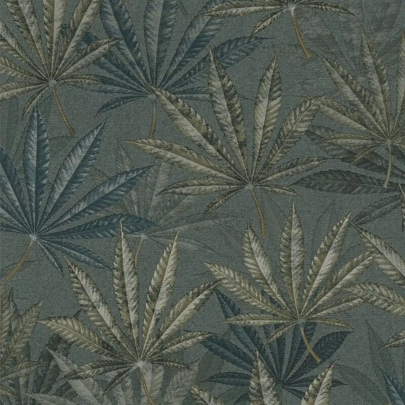 Layered Palm Leaves Wallpaper - Grey/Green - Michalsky Living - 39984-4Wallpaper199