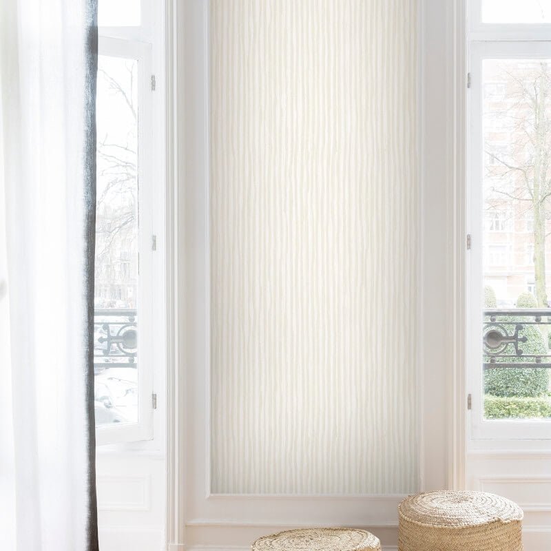 Level One Textured Stripes Metallic Wallpaper - Beige/Silver - SK Filson - LV1101Wallpaper199