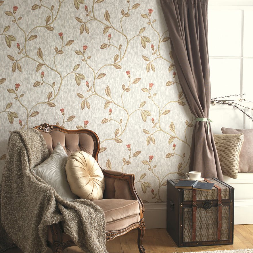 Lia Cotton Wallpaper - Red - Holden Décor - 35173Wallpaper199