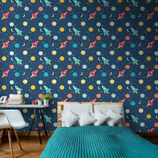 Lift Off Wallpaper - Ink/Scarlet - Hoopla Walls - HWA1305WWallpaper199