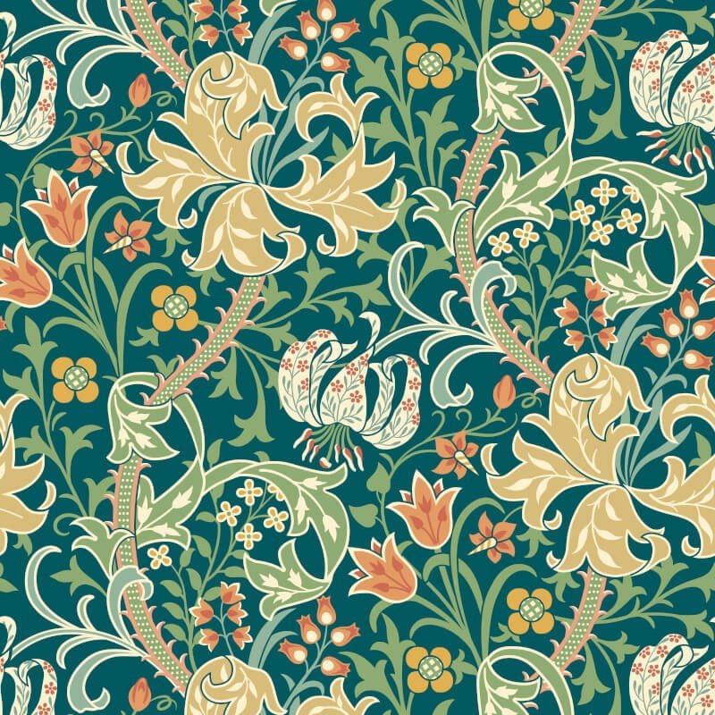 Lily Ogee Wallpaper - Emerald Green - Hoopla Walls - HWA1132WWallpaper199