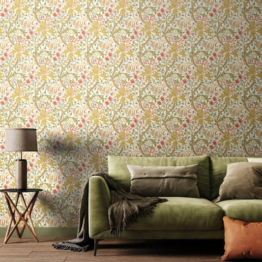 Lily Ogee Wallpaper - Olive Green - Hoopla Walls - HWA1130WWallpaper199