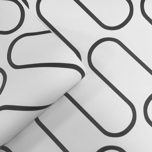Linear Curve Wallpaper - Black/White - Catherine Lansfield - 206501Wallpaper199