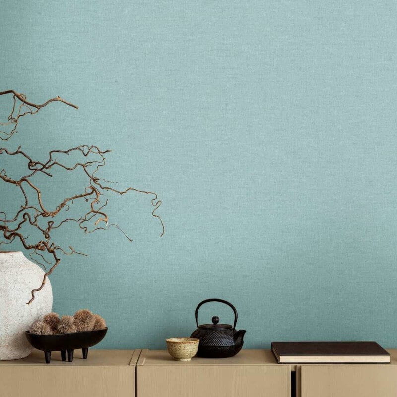 Linen Effect Texture Wallpaper - Light Blue - Michalsky Living - 39988-9Wallpaper199