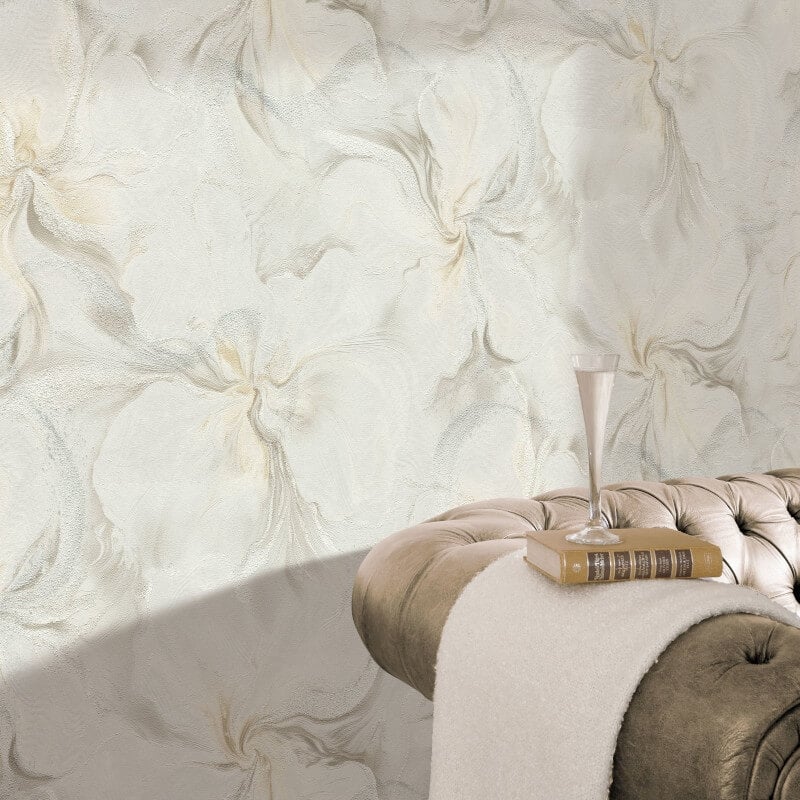 Liquid Aura Floral Metallic Wallpaper - Light Taupe - Erismann - 10514 - 38Wallpaper199