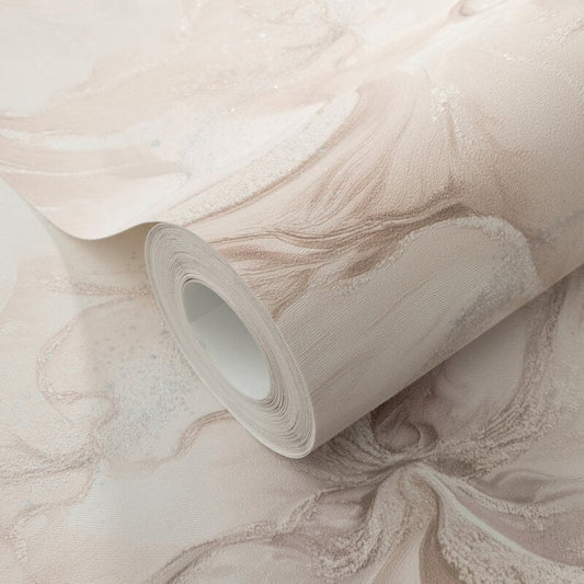 Liquid Aura Floral Metallic Wallpaper - Pink - Erismann - 10514 - 05Wallpaper199