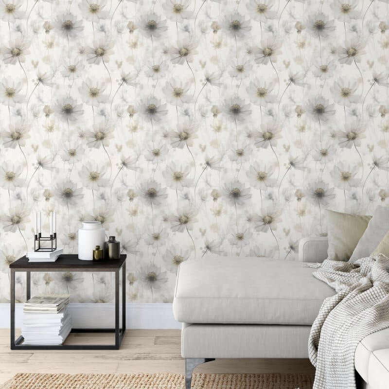 Lissa Flower Metallic Wallpaper - Cream - Muriva - 215503Wallpaper199