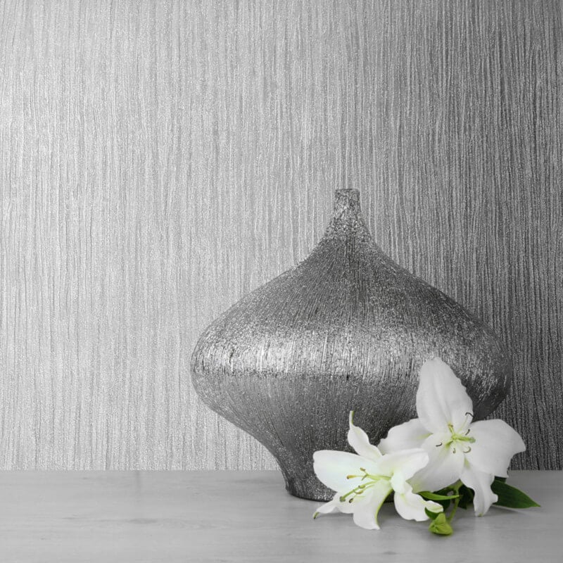 Lustre Texture Pearlescent Wallpaper - Grey - Muriva - 114923Wallpaper199