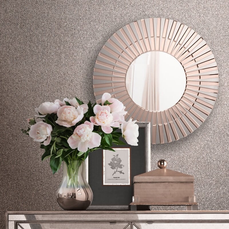 Luxe Plain Texture Metallic Glitter Wallpaper - Rose Gold - Lipsy London - 144812Wallpaper199