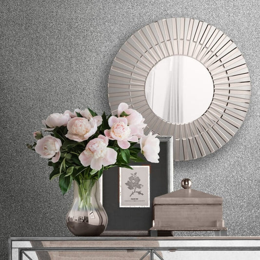 Luxe Plain Texture Metallic Glitter Wallpaper - Silver - Lipsy London - 144810Wallpaper199