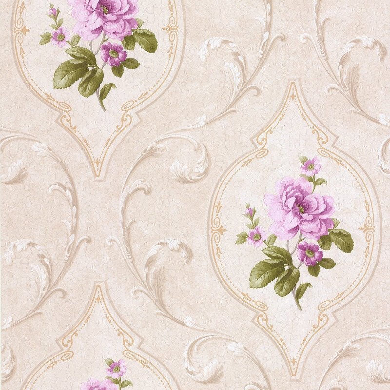 Madelyn Floral Cameo Wallpaper - Lilac/Stone - SK Filson - DE41446Wallpaper199