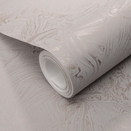 Madoc Marble Abstract Metallic Wallpaper - Taupe - Erismann - 10358 - 48Wallpaper199