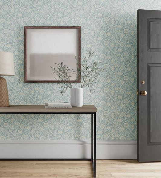 Mallow Wallpaper - Powder Blue - 217071 - Morris & CoWallpaper199