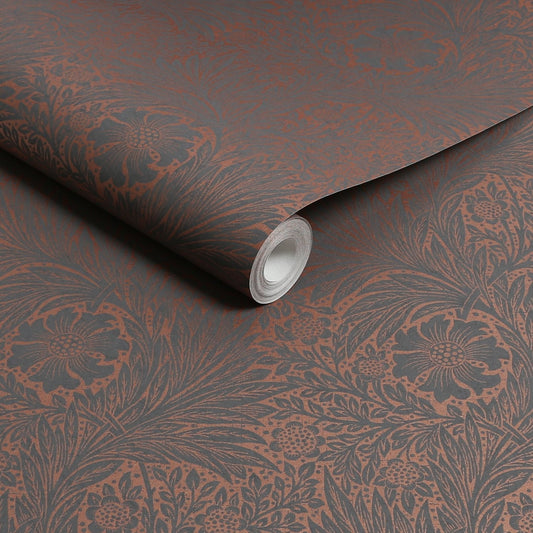 Marigold Fibrous Wallpaper - Charcoal - 124254 - William Morris AHWallpaper199