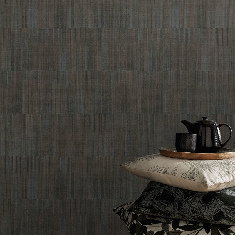 Martinique Linear Texture Wallpaper - Dark Brown - Erismann - 10398 - 47Wallpaper199