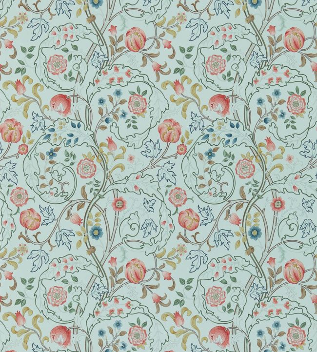 Mary Isobel Wallpaper - Silk Blue/Pink - 214731 - Morris & CoWallpaper199