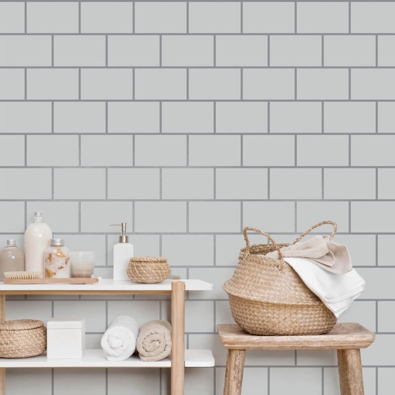 Metro Tile Metallic Wallpaper - Grey/Silver - Crown - M1637Wallpaper199