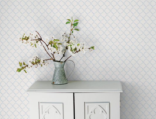 Miniatures 2 Geometric Trellis Wallpaper - Blue - Galerie - G67903Wallpaper199