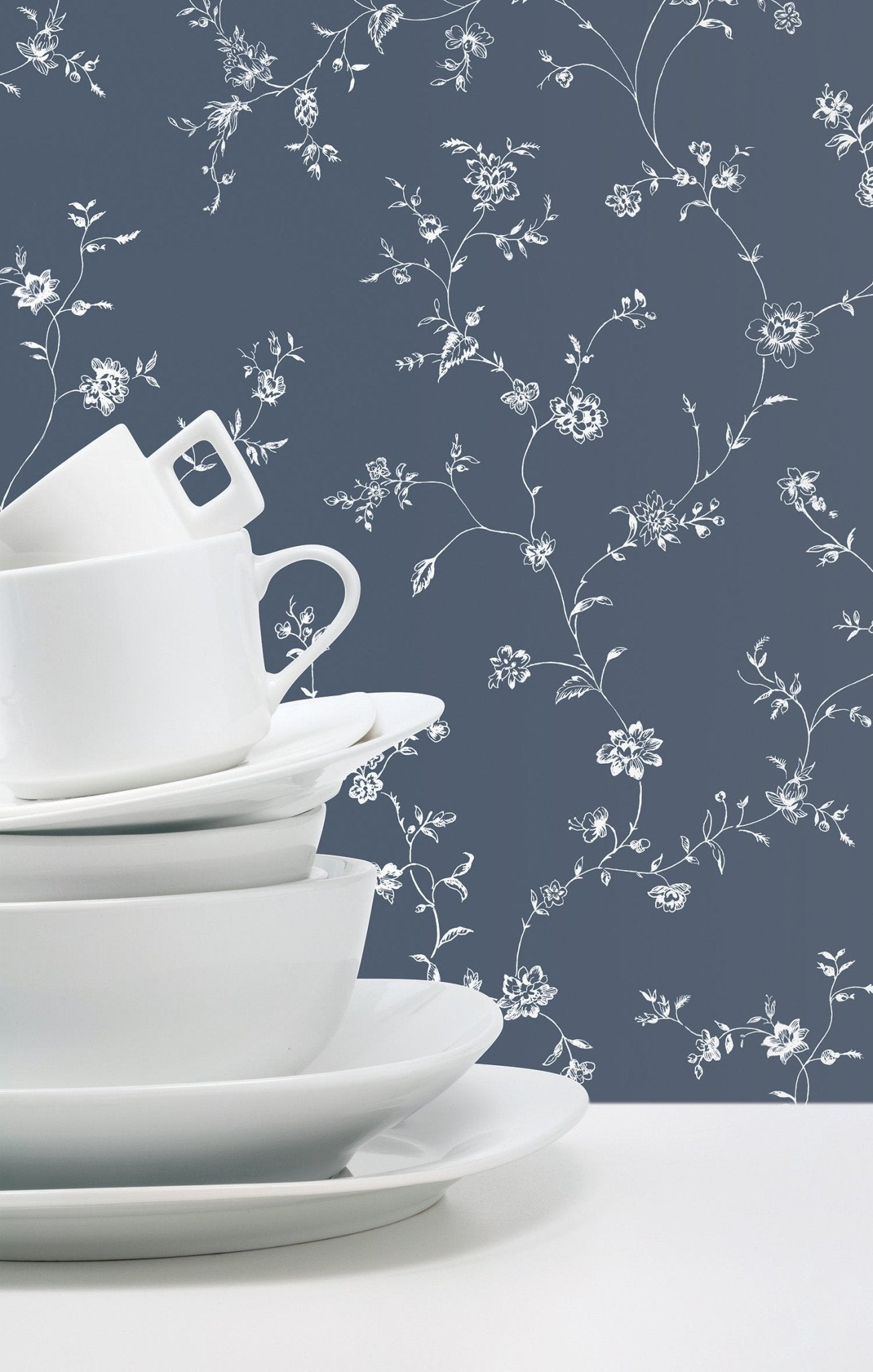 Miniatures 2 Small Flower Trellis Wallpaper - Blue - Galerie - G67863Wallpaper199