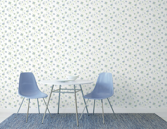 Miniatures 2 Spring Flowers Wallpaper - Indigo - Galerie - G67864Wallpaper199