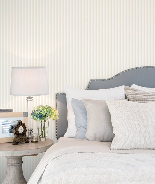 Miniatures 2 Tiny Stripe Wallpaper - Beige / White - Galerie - G67914Wallpaper199