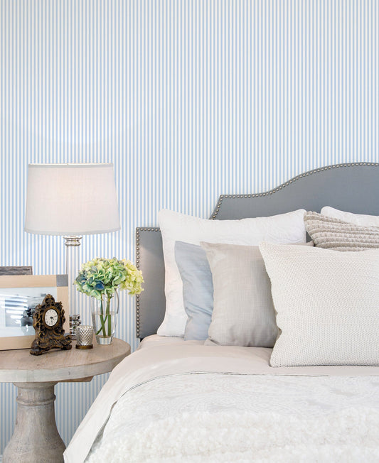 Miniatures 2 Tiny Stripe Wallpaper - Blue / White - Galerie - G67908Wallpaper199