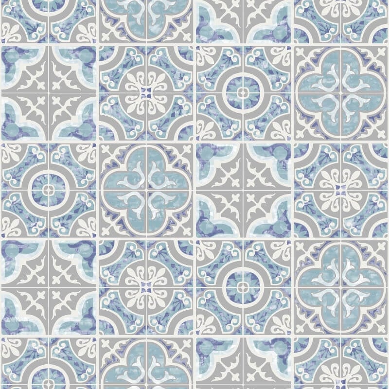 Mosaic Tiles Wallpaper - Blue - SK Filson - SK10010Wallpaper199