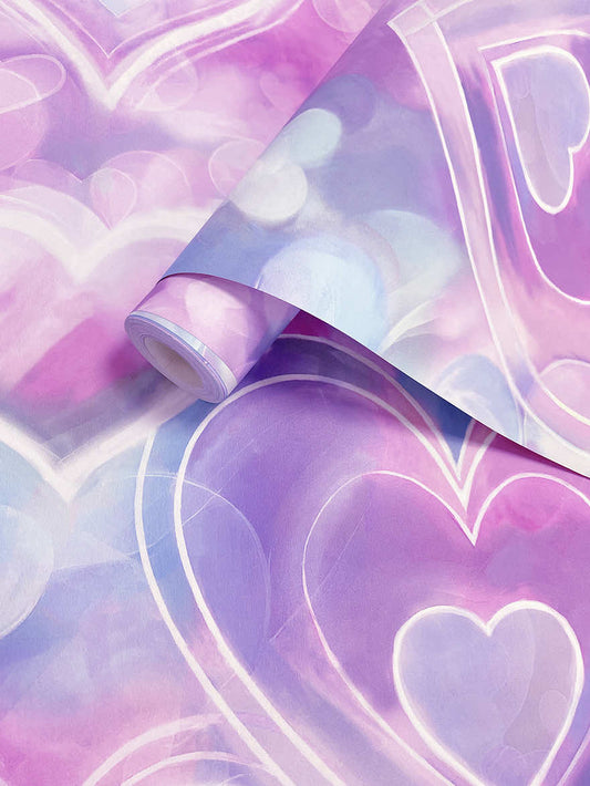 Neon Hearts Wallpaper - Pink/Blue - Holden Décor - 13785Wallpaper199