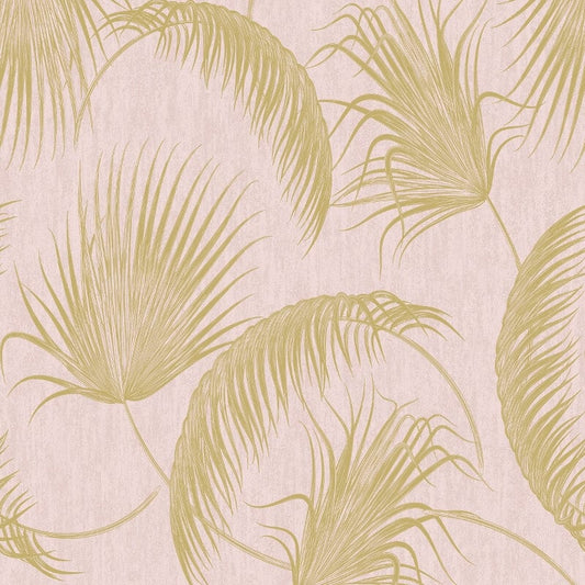 Oasis Leaves Metallic Wallpaper - Pink - SK Filson - SK20018Wallpaper199