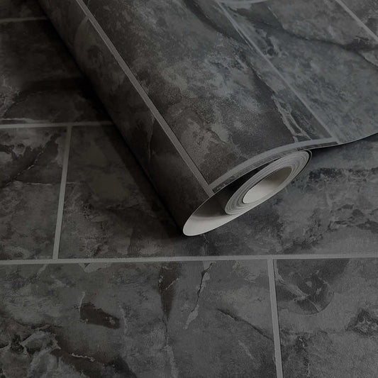 Odeon Tile Wallpaper - Charcoal - Holden Décor - 89390Wallpaper199