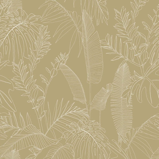 Omaru Galapalos Tropical Leaves Wallpaper - Beige - Grandeco - A69302Wallpaper199