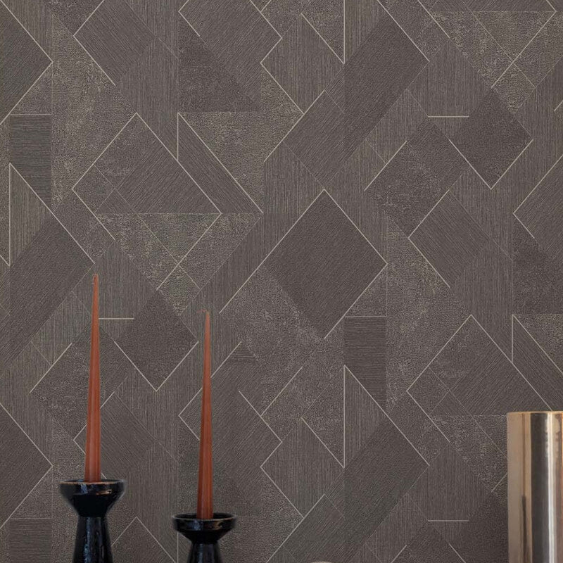Omaru Morena Geometric Glitter Wallpaper - Black - Grandeco - A72003Wallpaper199