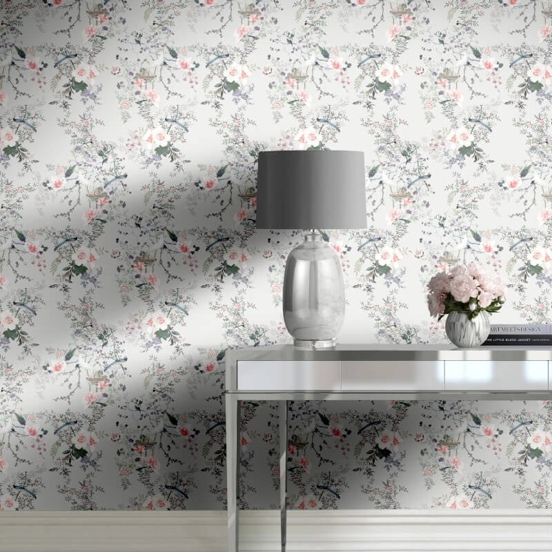 Ophelia Floral Wallpaper - Grey - Lipsy London - 144082Wallpaper199