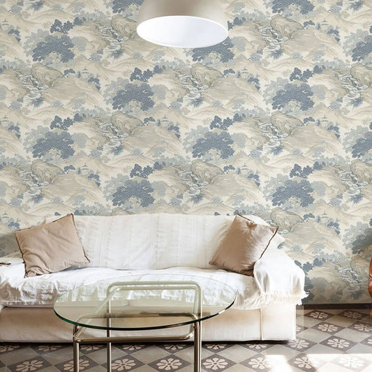 Oriental Landscape Wallpaper - China Blue - Crown - M1190Wallpaper199