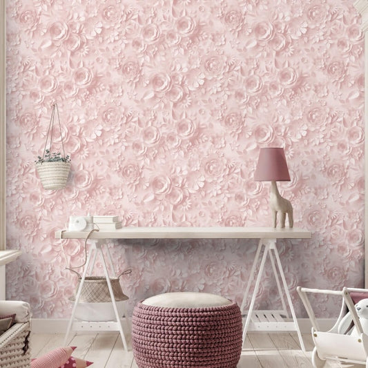 Origami Flowers Wallpaper - Pink - Muriva - M44603Wallpaper199