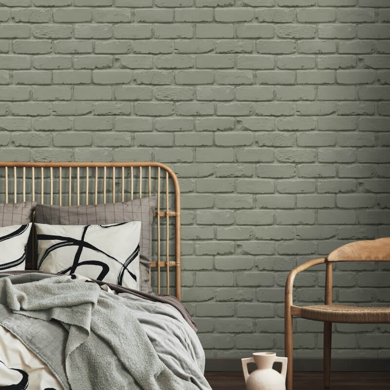 Painted Brick Wallpaper - Sage - Fine Décor - FD43603Wallpaper199